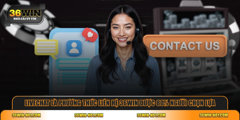 Livechat là phương thức liên hệ 36WIN được 80% người chọn lựa